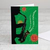 Designer greetings African-American Heritage Collection Boxed Christmas Cards, Soulful Saxophone Design (Box of 18 Foil Embossed Cards with Envelopes)