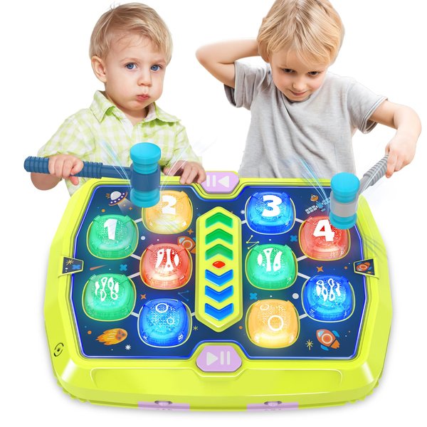 Toddlers Toys Age 2-4, Whack Mole Game Toys for 2 3 4 5 Year Old Boys, with 3 Modes, 36 Levels and Light-up, Baby Toy Gifts for Early Learning, Birthday Gift for Toddler Boy Girl Toys