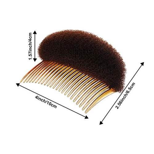 ericotry 2PCS Charming Bump It Up Volume Inserts Hair Decoration Comb Sponge Foam Do Beehive hair styler Insert Tool Hair Comb Hair Stick Bun Maker Tool(Brown)