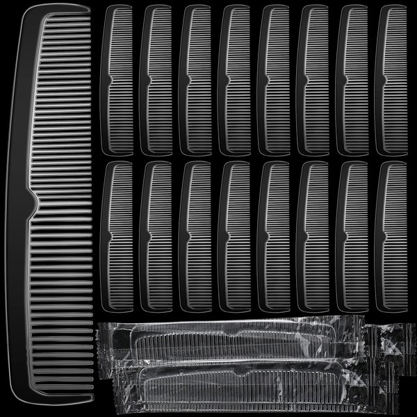 Lallisa 100 Pcs Individually Wrapped Combs Disposable Comb Bulk Combs Hair Cutting Combs Fine Tooth Comb Pocket Barber Combs for Women Men Family Hotel Travel Homeless, Transparent