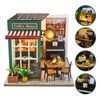 DIY Miniature Dollhouse Kit , DIY Handmade Crafts for Adults, Wooden Mini Craft Coffee Shop, Mini House Building Kit, Book Nook Kit，Diy Booknook Kit, Tiny House Christmas Décor, Christmas Decoration Dollhouse