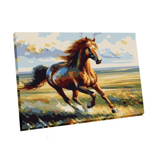 Entongstar Paint by Numbers Kit for Kids (Framed Running Horse)