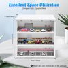 1:64 Scale 4-Tiers Vehicle Model Display Case Parking Lot Real Scene with LED Light, 3-Tiers Acrylic Model Car Display Case with LED Light and Dust Proof Door for Storage & Display