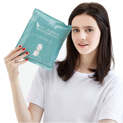 linmin 6 Packs of Portable Travel Pure Cotton Disposable White Soft Bath Towels, Suitable for Camping, Travel, Hotel, Business Travel (55 x 25.5 inches).