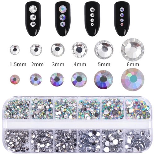 Rhinestone Picker Tool with Crystal AB Rhinestones, Wax Pencil for Gems Rhinestones, Nail Dotting Tool Applicator Tool, Nail Art Tools Nail Design Kit for DIY Nail Art (Pink)