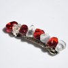 Red and White Stone 60 MM French Barrette Hair Clip for Christmas