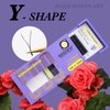 SEEDEW YY Lash Extensions, Natural Lash Clusters, Y Shape Lash Tray, Soft Fluffy Curved Rapid Fans Supplies for Beginner Lash Artist Tech, Eyelash Extension Beauty Salon(Matte Black-0.05-C-MIX8-15mm)