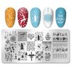 SILPECWEE 6 Pieces Valentine's Day Nail Stamp Nail Stamping Plate Holiday Heart Nails Design Nail Stencils Nail Art Template Nail Polish Stamp Tools Nail Art Accessories for Acrylic Nails