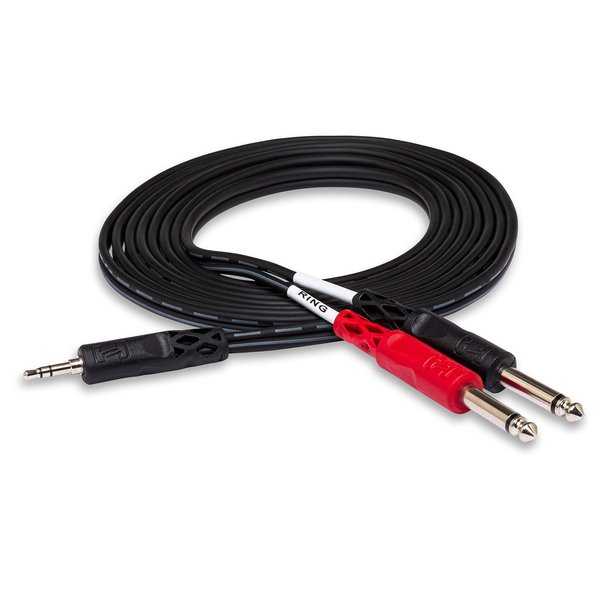Hosa CMP-153 3.5 mm TRS to Dual 1/4" TS Stereo Breakout Cable, 3 Feet, Laptop