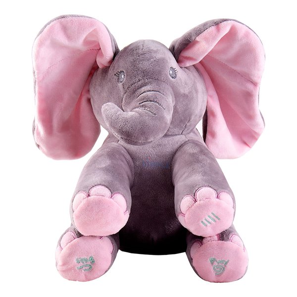 Dimple Kaia Interactive Animated Singing & Peek-A-Boo Plush Elephant Stuffed Animal with Floppy Ears, Engaging Musical Baby Toy - Easter Gift for Kids - DC12696