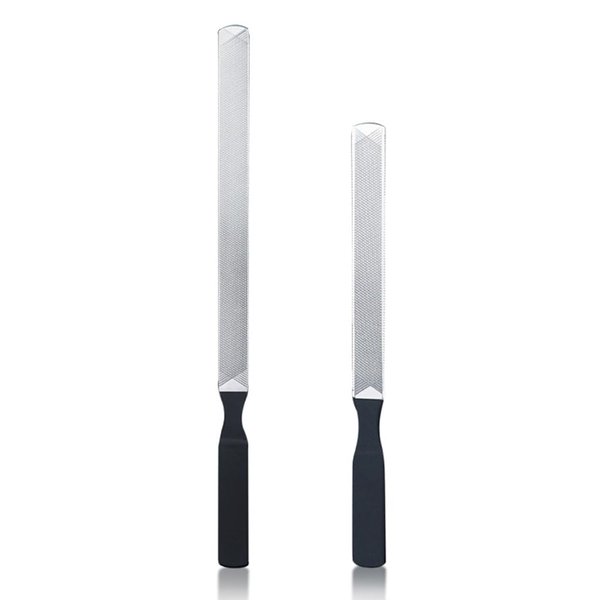 TDGBIH 2 PCS Toe Nail Files for Thick Nails Robust Stainless Steel Nail File Fingernail Files with Anti-Slip Handle 4 Sides,Nail Files for Men Seniors & Dogs