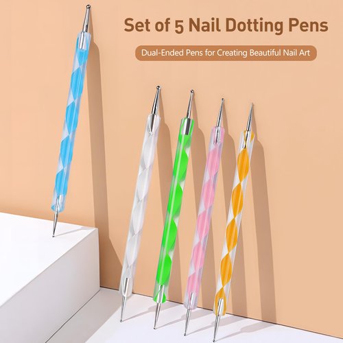 Embossing and Clay Sculpting Dotting Tool Set, Ball Stylus for Nail Art, 2 Way Sizes for Diverse Patterns