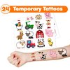 36PCS Farm Barnyard Animal Party Favors 24 Tattoos Sticker 12 Stamp Set Ideal Cute Cow Pig Tractor Horse Themed Birthday Decor Supplies Goodie Bag Classroom Gifts Rewards for Girls Baby Shower Prizes
