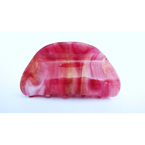 Generic Crimson magenta red marbled glitter hair claw clip