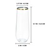 MR.FOAM 9oz Plastic Champagne Flutes, 12 Pack Stemless Disposable Toasting Glasses,Shatterproof Crystal Clear Glasses Cocktail Cups Ideal for Wedding and Shower Party Supplies (Gold Rim)