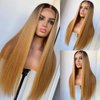 Human Hair Lace Front Wigs for Women Remy Brazilin Virgin Hair Wigs Pre-Plucked Natural Hairline with Baby Hair 13x4 Free Parting Long Silky Straight Lace Wig Thick 24” 150% Density #1B/27