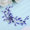 Denifery Crystal Wedding Hair Comb Bridal Flower Rhinestone Hair Side Comb Handmade Blue Crystal Hair Pieces Wedding Hair Accessories for Women Girls