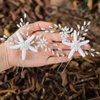 Brishow Bride Wedding Hair Pins Silver Pearl Hair Pin Starfish Hair Clips Bridal Hair Jewelry Accessories for Women and Girls (2 PCS) (Starfish hair pins)