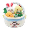 5Pcs My First Easter Basket Stuffed Plush Playset Easter Basket Stuffers Stuffed Cartoon Bunny Easter Egg Plush Basket for Kids