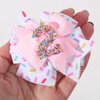 Sprinkle Birthday Hair Bow for Baby Girls - Confetti 2nd Birthday Pink Bow Party Decorations,Ice Cream for 2 Years old Birthday