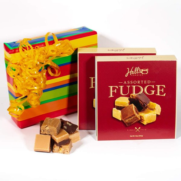 Celebration Fudge Gift Box, 2 Pounds Hall's Fudge (Assorted)