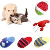 Dog Chew Toy Multi-Shape Comfortable to Touch Plush Cats Chew Stuffed Toy for Pet Squeaky Dog Toys Crab Dog Toy