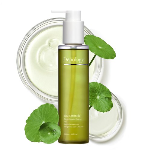 depology Cica Redness Relief Nourishing Cleanser | Facial Wash with Hyaluronic Acid and Ceramides | Gentle Cica Cleanser Facial Redness and Inflammation | 6.76 fl.Oz