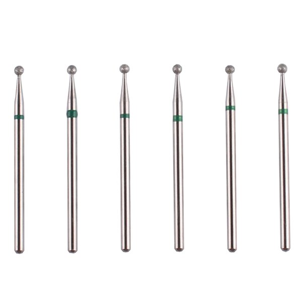 MZCMSL Round Ball Cuticle Bit Set with Case, 3/32 Shank Manicure Drill Bits,6pcs Cuticle Remover Bits(φ2.34mm)