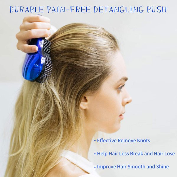 79STYLE 3pcs Tangle Free Brush For Kids Detangler Hair Brushes Knot Free Detangling Brushes For Girls Curly Hair No tangle Kids Hair Brush Combs For Toddler Brush (Size 7.4 Inch -Gold)