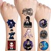 Wednesday New Addams Party Decorations, 34Pcs Temporary Tattoos Party Favors, Removable Tattoo Stickers for Goody Bag Treat Bag Stuff for Wednesday New Addams Birthday Party Supplies