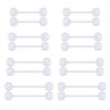 D.Bella 16Pcs 14G Clear Bioflex Flexible Acrylic Straight Tongue Rings Barbells Nipple Ring Retainer Piercing 12mm 14mm 16mm 19mm