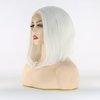 BTWTRY White Color Synthetic Lace Front Wigs Short Hair Style Heat Resistant Fiber Bob Wig for Black Women Middle Part Cosplay Wig (12inch, Snow White)