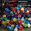 QMay DND Dice Set -25x7 (175pcs) Polyhedral Dice Compatible with Dungeons and Dragons D&D RPG MTG Table Games.25 Sets of 7 dice and a dice Bag
