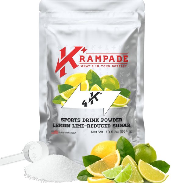Krampade Electrolytes Powder Potassium Supplement - 4000 mg K+, 4X More Than Coconut Water | Instant Cramp Relief | Hydration Powder