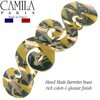Camila Paris CP3171 French Hair Barrette Clip for Girls, Handmade, Mustard, Gold Metal Clasp Strong Hold Grip Hair Clips for Women, No Slip and Durable Styling Girls Hair Accessories, Made in France