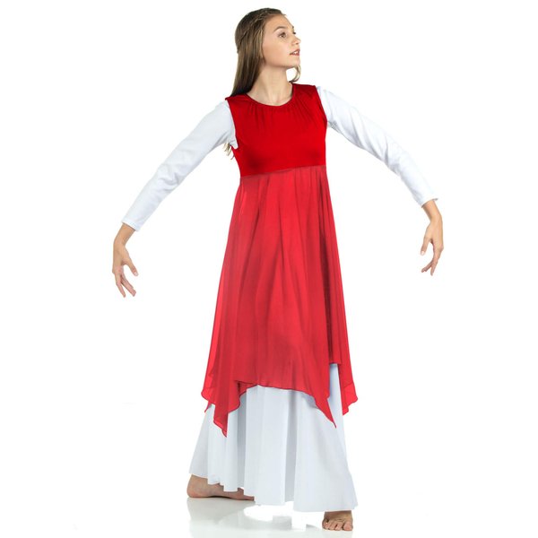 Danzcue Womens Worship Praise Dance Pullover Vest, Scarlet, S-M