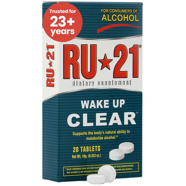 RU-21 The Supplement for When You Want to Drink & Go to Work The Next Morning | Feel Better After Celebrating & Support Your Liver | Trusted for 23+ Years | Made in USA (20 Pills, 10 Servings)