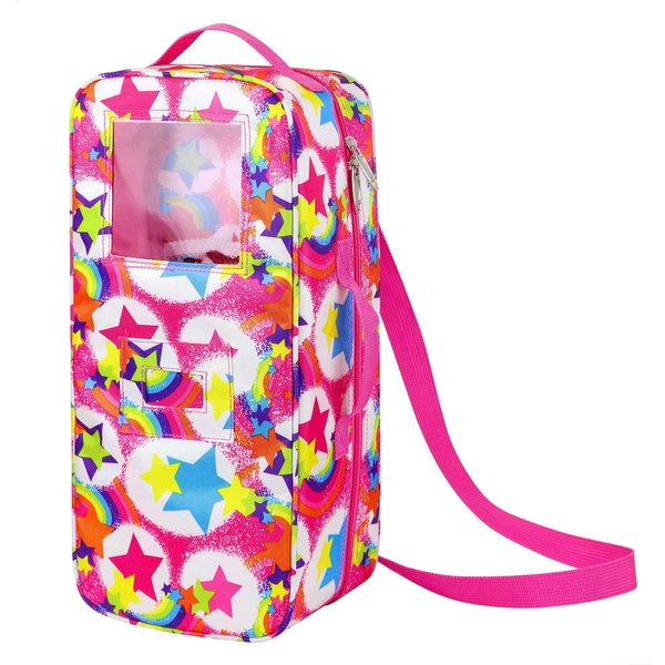 K.T.Fancy 14.5 Inch Doll Carrier Wishers Doll Travel Case Crossbody Carrier Bag Suitcase for 14.5 Inch Girl Doll Accessories with Multi-Pocket Storage Closet