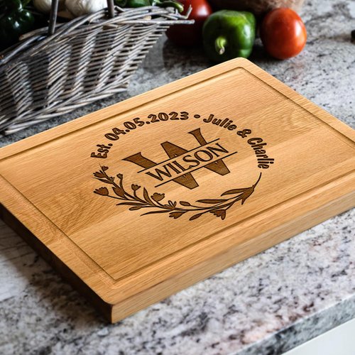 Personalized Wedding Anniversary Registry Gifts, Custom Engraved Cutting Board for Couples, Women, Men, Newly Wedding Gifts Serving Board, Christmas, Housewarming, Bridal Shower and Engagement Gift