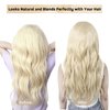 Hair Extensions Clip in Real Human Hair, Invisible Platinum Blonde Hair Extensions Clip ins for Women, Remy Clip on Hair Extensions for Straight or Wavy Hairstyle 20inch 120g 7pcs