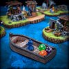 CZYY DND Skiff Miniature Hand-Painted Resin Medieval Row Boat Fantasy Tabletop 28mm RPG Scatter Terrain for Dungeons and Dragons, Wargames, TTRPGs