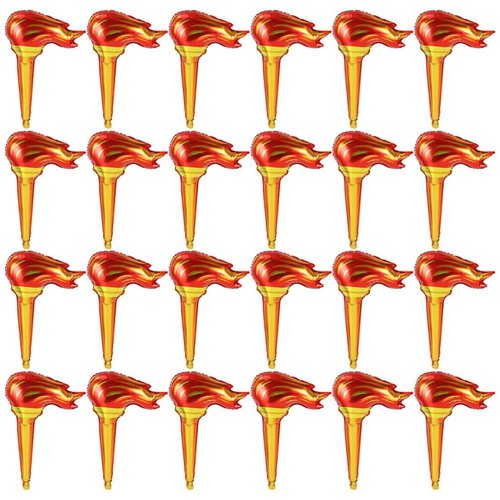 Tofficu 100Pcs Torch Prop, 18 Inches Fun Inflates Torch, Themed Party Decorations, Fake Torch for Medieval Luau Party Sports Competitions Stage Performance Props