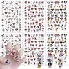 6 Sheets Cute Cartoon Nail Art Stickers Self Adhesive Designer Nail Art Supplies Cute Nail Design Stickers 3D Kawaii Nail Stickers Decals for Women Girls Nail Decorations Manicure Tips