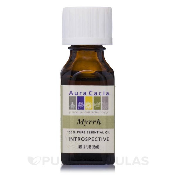 Aura Cacia Aromatherapy Myrrh Essential Oil 1/2 Oz. Bottle