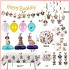 QILICJHZ 165Pcs Dog Birthday Decoration,Dog Party Decorations Serves 20,Puppy Birthday Decorations,Puppy Party Decorations with Balloon Banner Plate Napkin Tablecloth Cake Topper for Dog Party