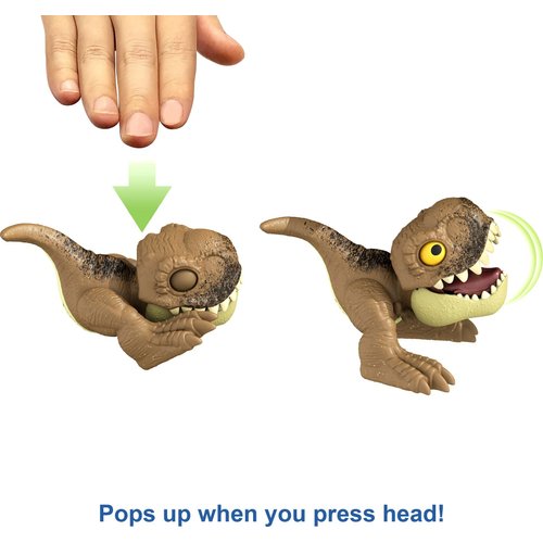 Mattel Jurassic World Dominion Uncaged Wild Pop Ups Dinosaur Toys, 4 Pack Collectible Figures, Manually Activated