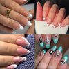 AddFavor 240pcs Almond Nail Tips Clear Full Cover Medium Length Short Fake Acrylic Gel X Nail Tips for Salon and Home Nail Art Manicure 12 Sizes