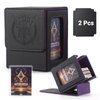 Komick MTG Commander Deck Box Emblem Embossed Logo with Window Display, PU Leather Card Storage Case 100+ Double-Sleeved Cards, TCG Deck Box, CCG, Yugioh Deck Box, Magic Cards (Purple Vitaath)