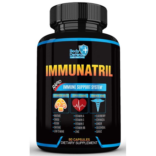 Immunatril (3 Bottles - 270 Veg Caps) - 16-in-1 Rapid Immune Support, with Organic Mushrooms, Elderberry, Echinacea, Goldenseal, Vitamins & Zinc