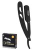 Straight Razor Stainless Steel with 100 blades Single Edge Blade Barber Shaving Razor for Men Professional Cut Throat Reusable Razor for Beard Shaper